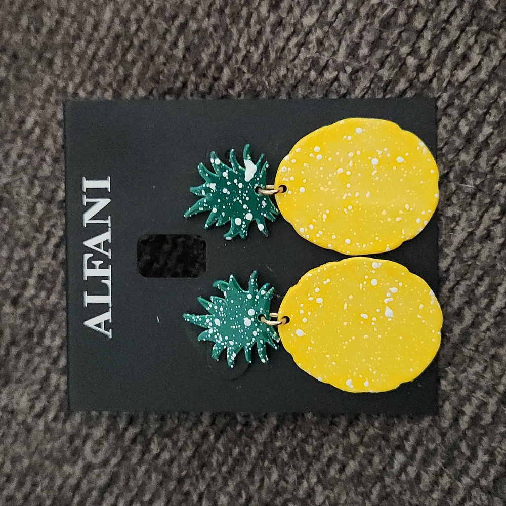 Alfani Gold-Tone Colored Pineapple Drop Earrings